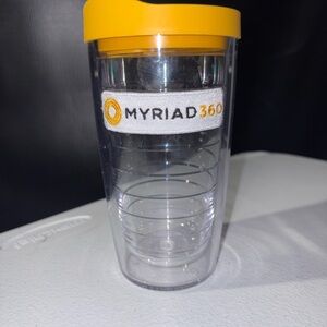 Yellow Lid Clear Travel Tumbler
